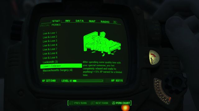 Как заработать Объятия любовника в Fallout 4 без компаньонов1