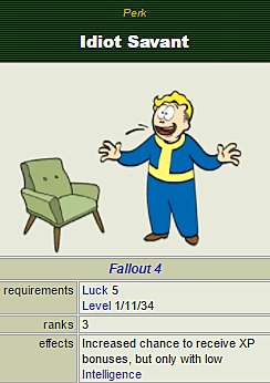 Idiot Savant - лучший способ играть в Fallout 40 