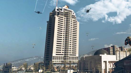 Nakatomi Plaza during the day in Call of Duty Warzone