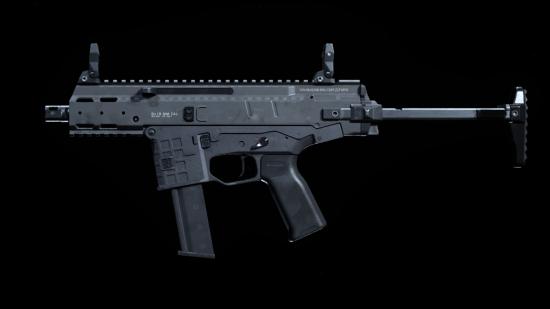 The ISO SMG from Call of Duty Modern Warfare in front of a black background