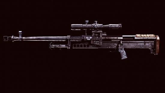 A close up of the ZRG 20mm sniper rifle in Call of Duty Warzone