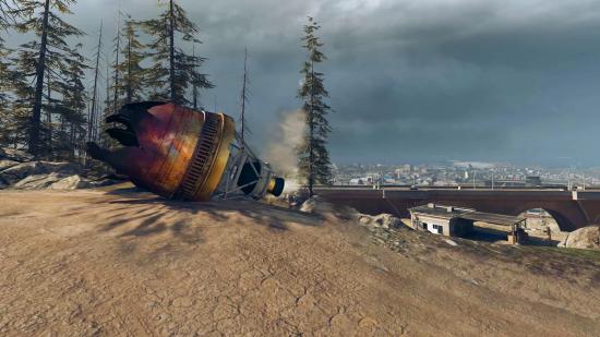 A crashed satellite in Warzone